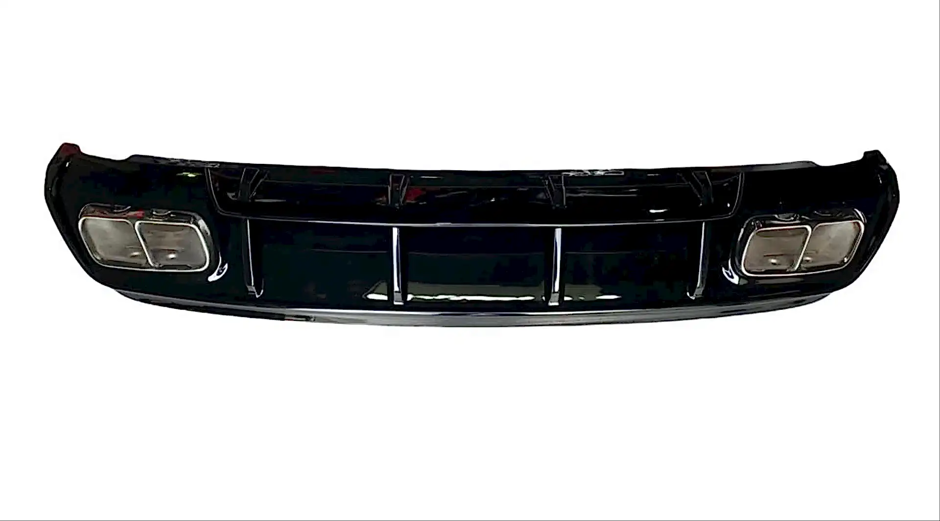 W176 16-18 A45 DIFUZOR & EGZOZ SETI (PARLAK SIYAH) - SILVER EGZOZ ILE (AMG PAKET İÇİN )