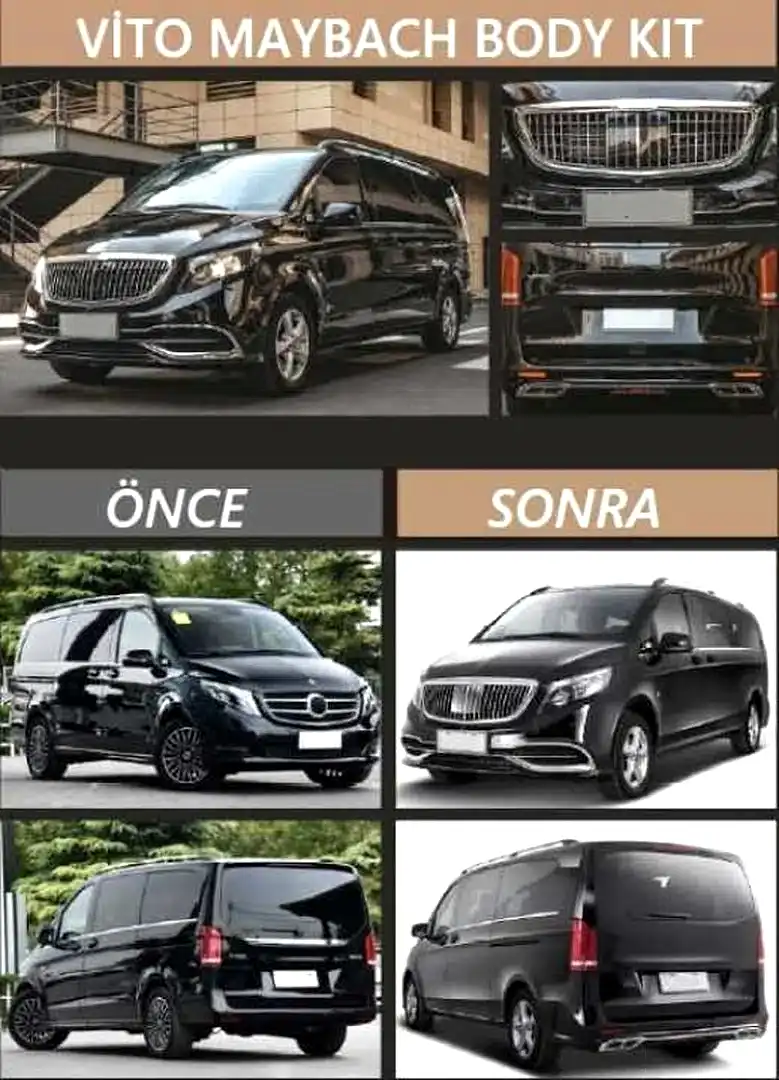 W447 VITO UYUMLU MAYBACH GÖRÜNÜM BODY KIT 2016-2023 (KAPUTSUZ-BÜYÜK PANJUR )